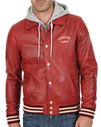 Veste teddy top cuir homme